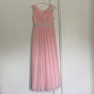 Beaded blush formal dress